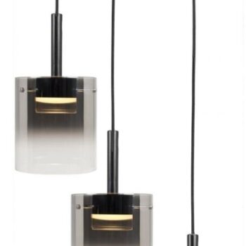 Highlight Salerno 3-Lichts LED Hanglamp Zwart/Glas