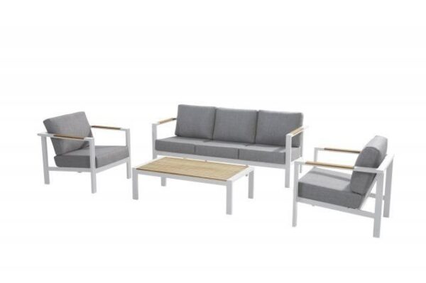 Taste by 4 seasons Ginger living 3 s-bench + 2 living chairs White with cushions