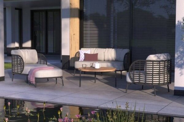 4 Seasons Outdoor Fabrice living chair Anthracite with 2 cushions