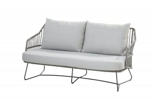 4 Seasons Outdoor Sempre living bench 2.5 seaters Anthracite Silver Grey with 4 cushions