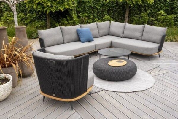 4 Seasons Outdoor Positano high back living chair Anthracite with 2 cushions