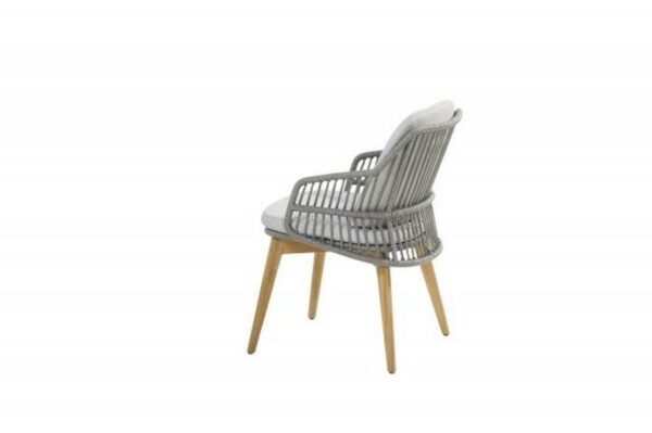 4 Seasons Outdoor Sempre dining chair Teak Silver Grey with 2 cushions