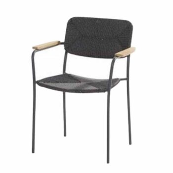 4 Seasons Outdoor Bora stacking chair Anthracite Teak arm