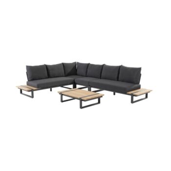 Taste by 4 seasons Country modular 2 seater LEFT teak table Anthracite with 3 cushions