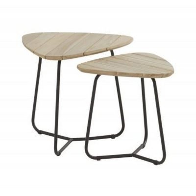 Axel triangle coffee table teak 55 cm (set van 2)